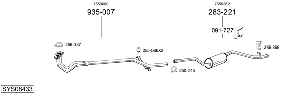 Sistema de gases de escape Fiat UNO