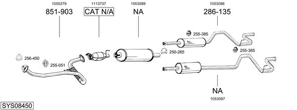 Sistema de gases de escape Ford TRANSIT Platform/Chassis