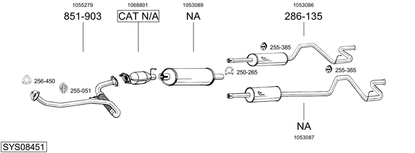 Sistema de gases de escape Ford TRANSIT Platform/Chassis
