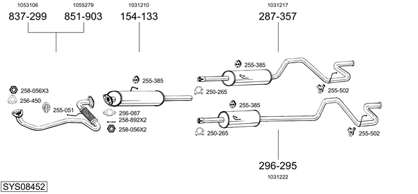 Sistema de gases de escape Ford TRANSIT Platform/Chassis