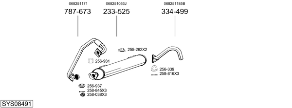 Sistema de gases de escape Vw TRANSPORTER T3 Platform/Chassis