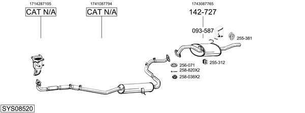 Sistema de gases de escape Daihatsu GRAN MOVE