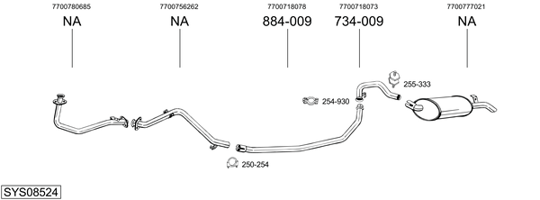 Sistema de gases de escape Renault 25