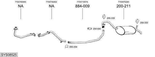 Sistema de gases de escape Renault 25