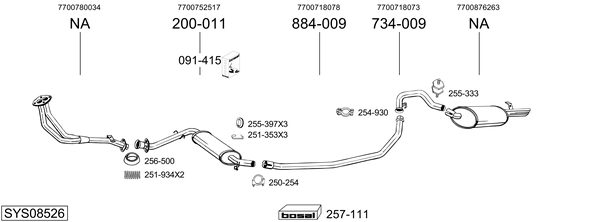 Sistema de gases de escape Renault 25