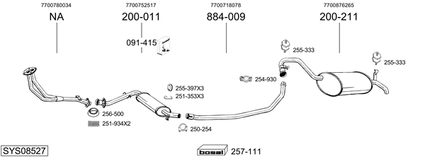 Sistema de gases de escape Renault 25