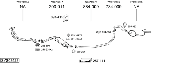 Sistema de gases de escape Renault 25