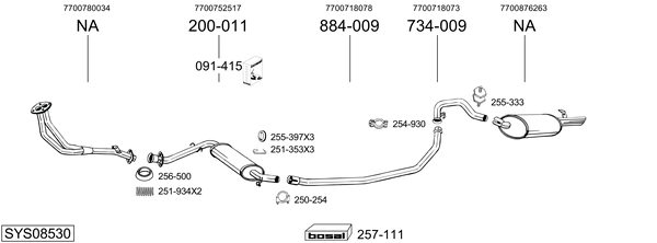 Sistema de gases de escape Renault 25