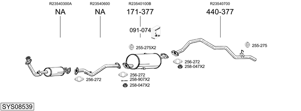 Sistema de gases de escape Mazda E Van