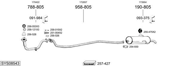 Sistema de gases de escape Peugeot 205 II