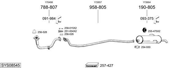 Sistema de gases de escape Peugeot 205 II