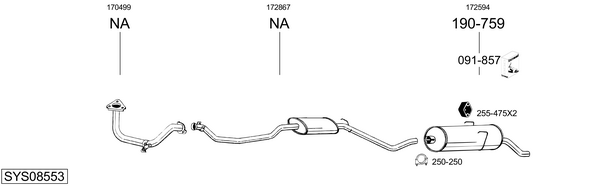 Sistema de gases de escape Peugeot 205 II