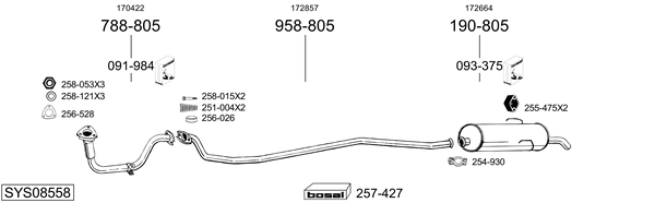 Sistema de gases de escape Peugeot 205 Hatchback Van