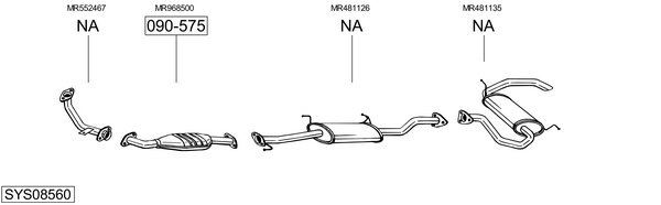 Sistema de gases de escape Mitsubishi PAJERO III Canvas Top