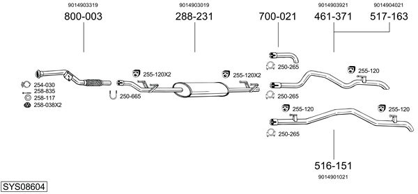 Sistema de gases de escape Mercedes-Benz SPRINTER 3-t Van