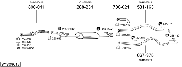 Sistema de gases de escape Mercedes-Benz SPRINTER 4-t Van