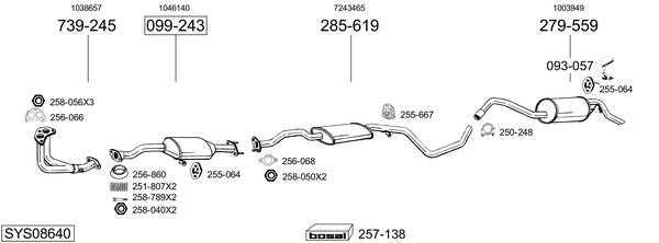 Sistema de gases de escape Ford ESCORT V Turnier