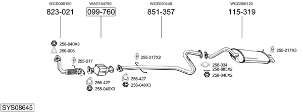 Sistema de gases de escape Mg MG ZR