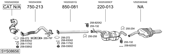 Sistema de gases de escape Skoda OCTAVIA II