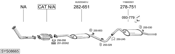Sistema de gases de escape BOSAL SYS08665