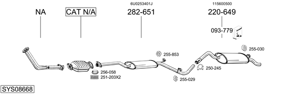 Sistema de gases de escape Skoda FAVORIT
