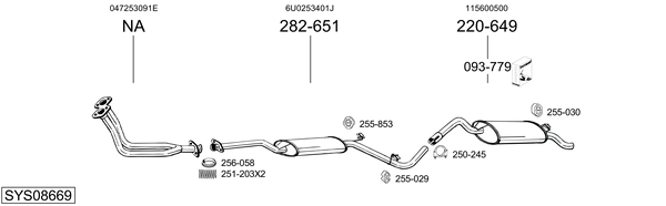 Sistema de gases de escape Skoda FAVORIT