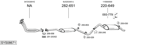 Sistema de gases de escape Skoda FAVORIT