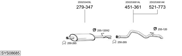 Sistema de gases de escape Vw LT 28-35 II Bus