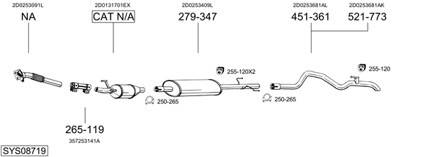 Sistema de gases de escape Vw LT 28-46 II Van