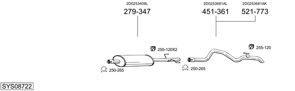 Sistema de gases de escape Vw LT 28-46 II Van