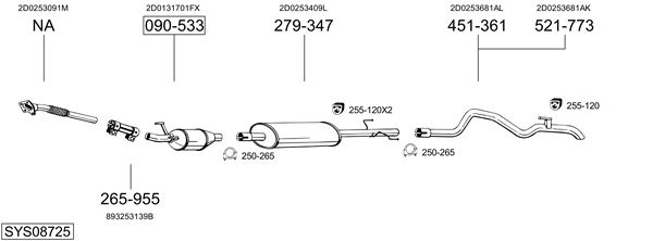 Sistema de gases de escape Vw LT 28-46 II Van