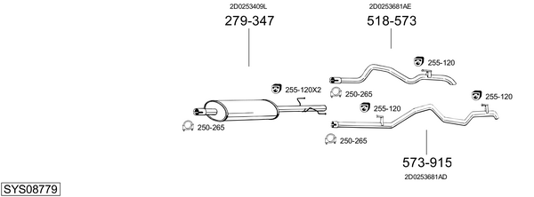Sistema de gases de escape Vw LT 28-46 II Platform/Chassis