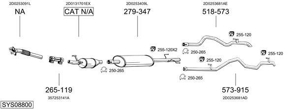Sistema de gases de escape Vw LT 28-46 II Van