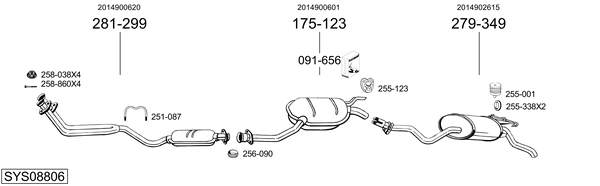 Sistema de gases de escape Mercedes-Benz 190