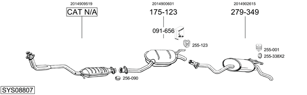 Sistema de gases de escape Mercedes-Benz 190