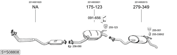 Sistema de gases de escape Mercedes-Benz 190