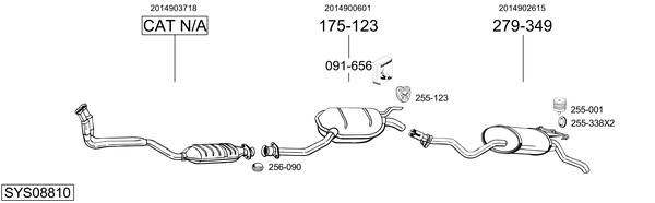 Sistema de gases de escape Mercedes-Benz 190