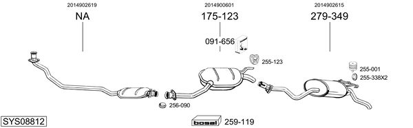 Sistema de gases de escape Mercedes-Benz 190