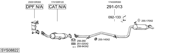 Sistema de gases de escape Toyota AVENSIS Saloon