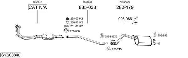 Sistema de gases de escape Fiat PANDA