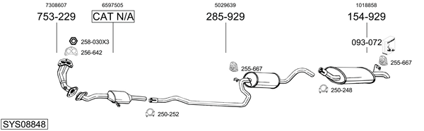 Sistema de gases de escape Ford FIESTA III