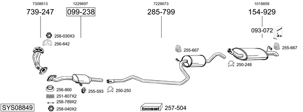 Sistema de gases de escape Ford FIESTA III