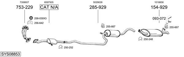 Sistema de gases de escape BOSAL SYS08853