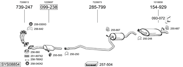Sistema de gases de escape BOSAL SYS08854