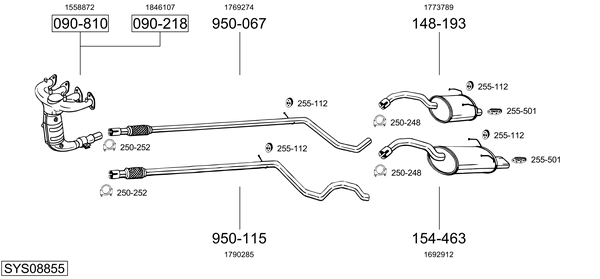 Sistema de gases de escape Ford KA