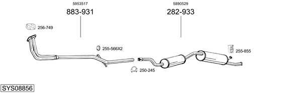Sistema de gases de escape Fiat UNO