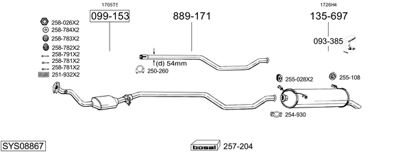 Sistema de gases de escape Citroën XANTIA