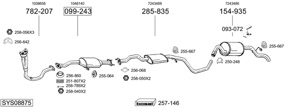 Sistema de gases de escape Ford ESCORT V