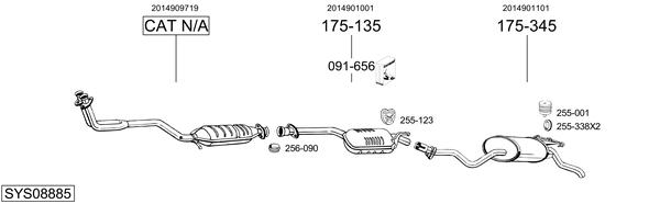 Sistema de gases de escape Mercedes-Benz 190