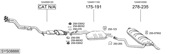 Sistema de gases de escape Mercedes-Benz 124 T-Model